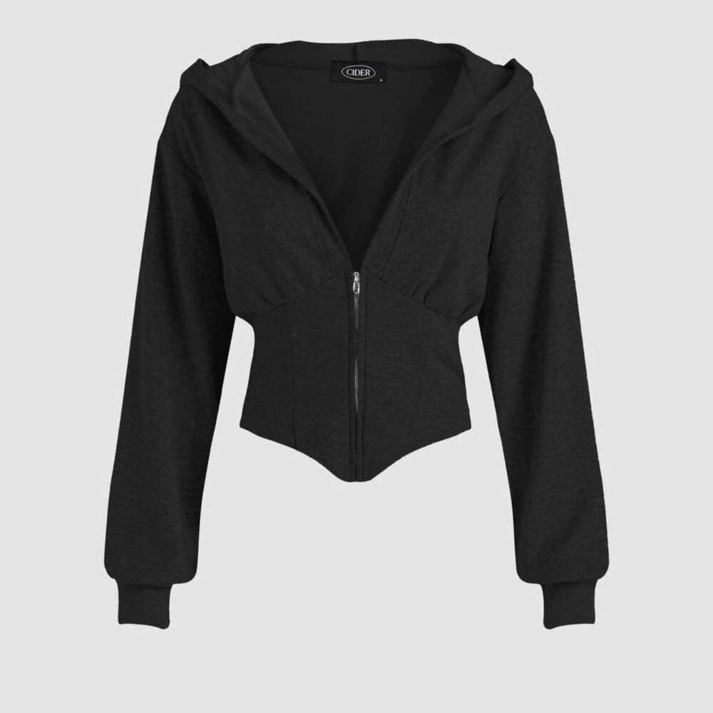 NWOT Cider Black Corset Hoodie Size Small